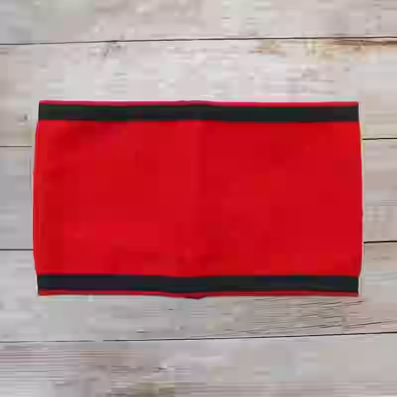Wool Armband Without Nazi Swastika - WWII-era wool armband with red background, excluding the swastika symbol.