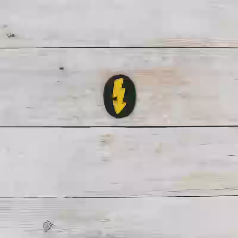 Small German Cavalry Army Insignia - WWII-era small German cavalry insignia with gold lightning blitz on dark green background.