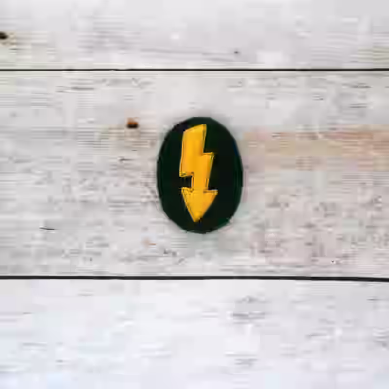 Large German Cavalry Army Insignia - WWII-era large German cavalry insignia with gold lightning blitz on dark green background.