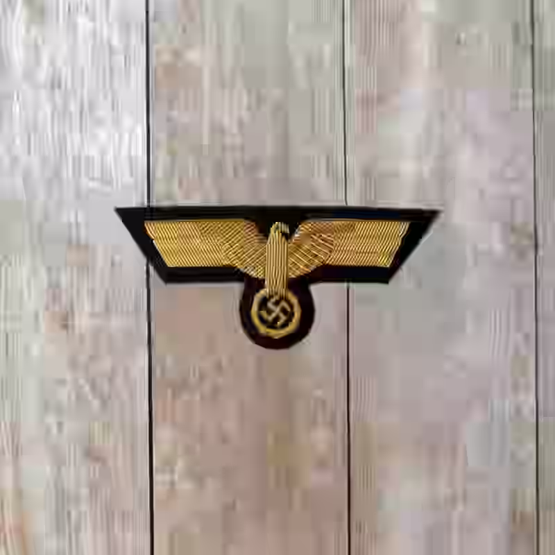 Wehrmacht Army General's Hand Embroidered Breast Eagle - WWII-era Wehrmacht generals’ hand-embroidered gold breast eagle.