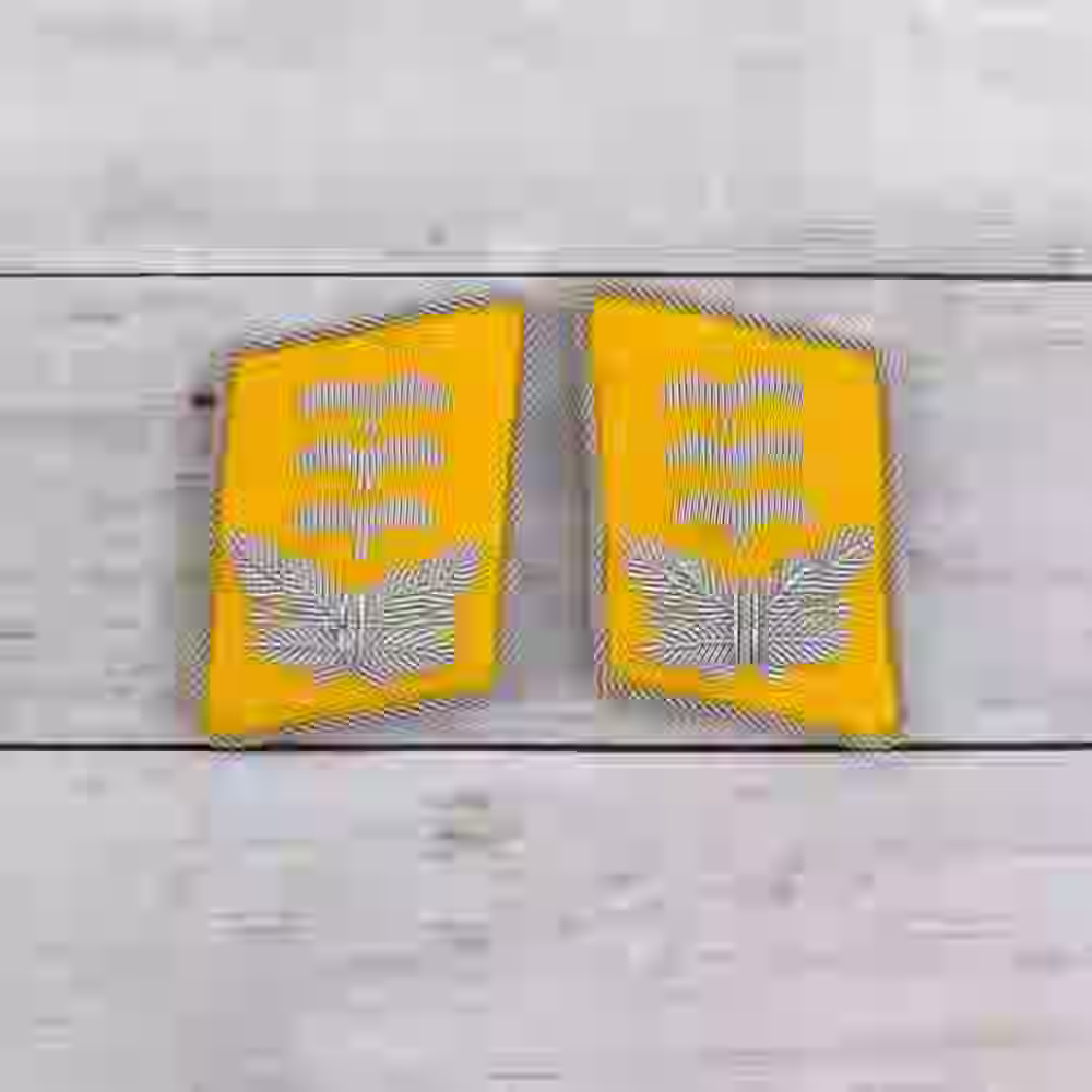 Luftwaffe Hauptmann Captain's Collar Tabs - WWII-era Luftwaffe Hauptmann collar tabs with silver wire on yellow wool.