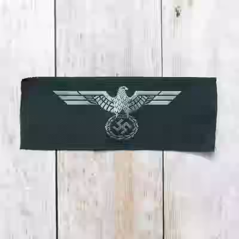 Army Officers Silk Woven Breast Eagle 1939 - WWII-era Wehrmacht officers’ silk woven breast eagle, 1939, with silver thread.