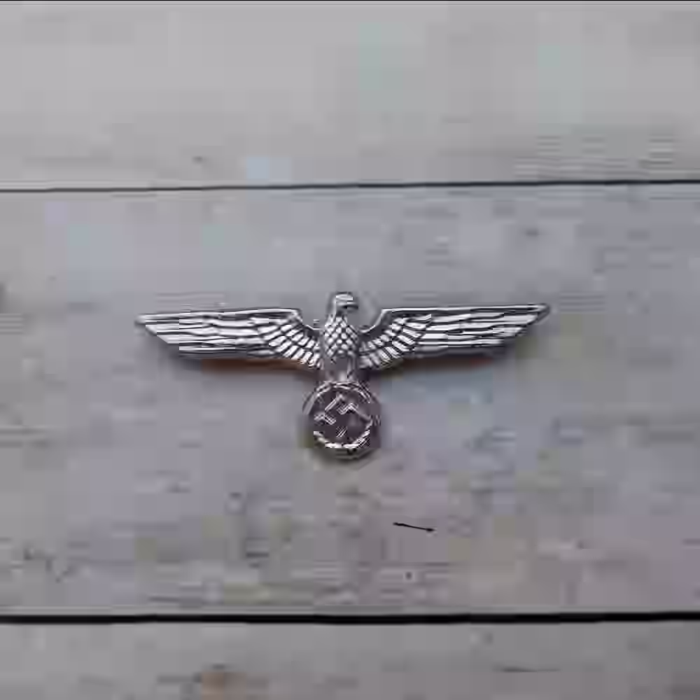NSDAP Parteiadler 1936 Metallic Silver Cap Eagle - NSDAP Parteiadler 1936 silver metallic cap eagle for high-ranking officials and officers.