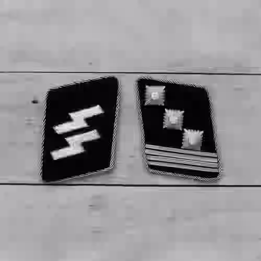 SS Hauptsturmführer Collar Tabs - WWII-era SS Hauptsturmführer collar tabs with three silver stars, two litzen, and silver piping on black wool.