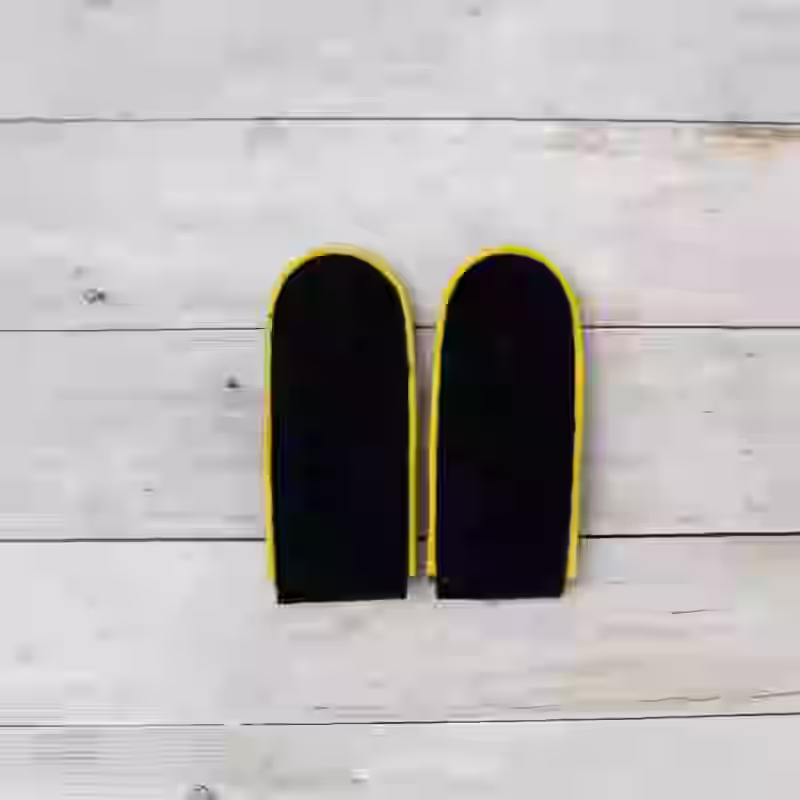 Waffen-SS Enlisted Men's Signals Shoulder Boards - WWII-era Waffen-SS enlisted men’s signals shoulder boards with yellow piping on black wool for field uniforms.