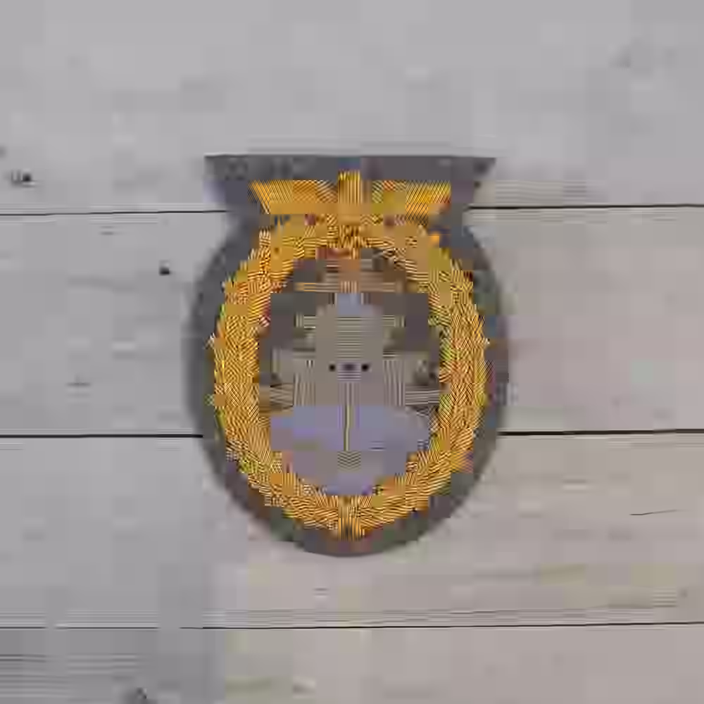 Kriegsmarine High Seas Fleet Handmade Badge - Hand-embroidered Kriegsmarine High Seas Fleet award badge for WWII naval service.