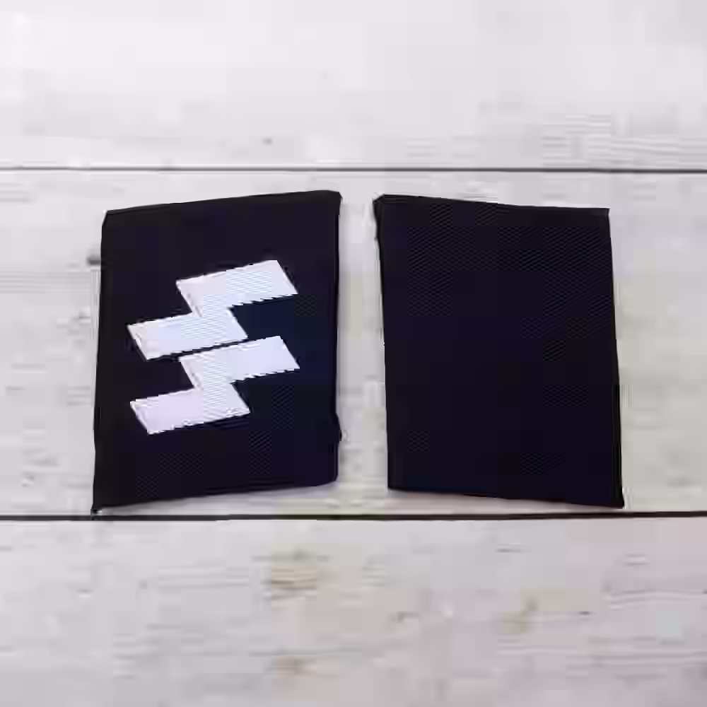 Waffen-SS Enlisted Men's BeVo-Style Collar Tabs - WWII-era Waffen-SS enlisted men’s BeVo-style collar tabs with white runes on black cotton for field uniforms.